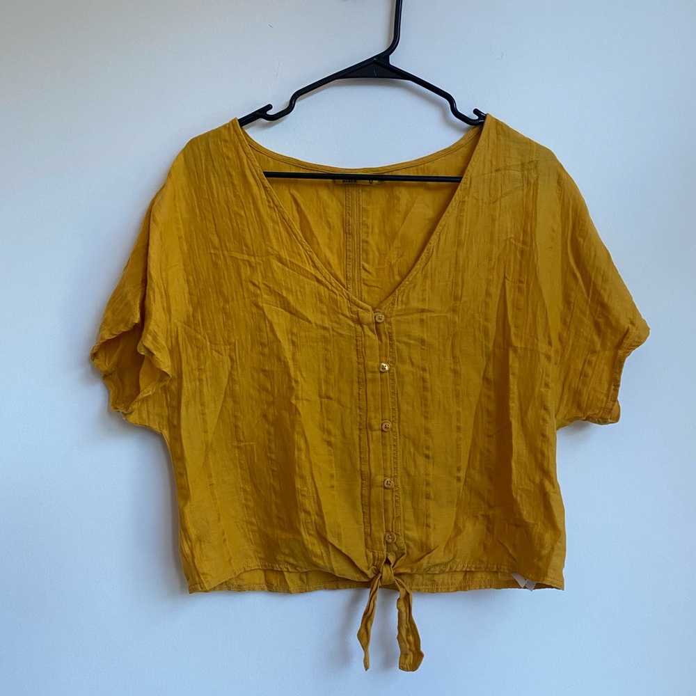PrAna Women's Yellow Shirt size M 70% organic cotton